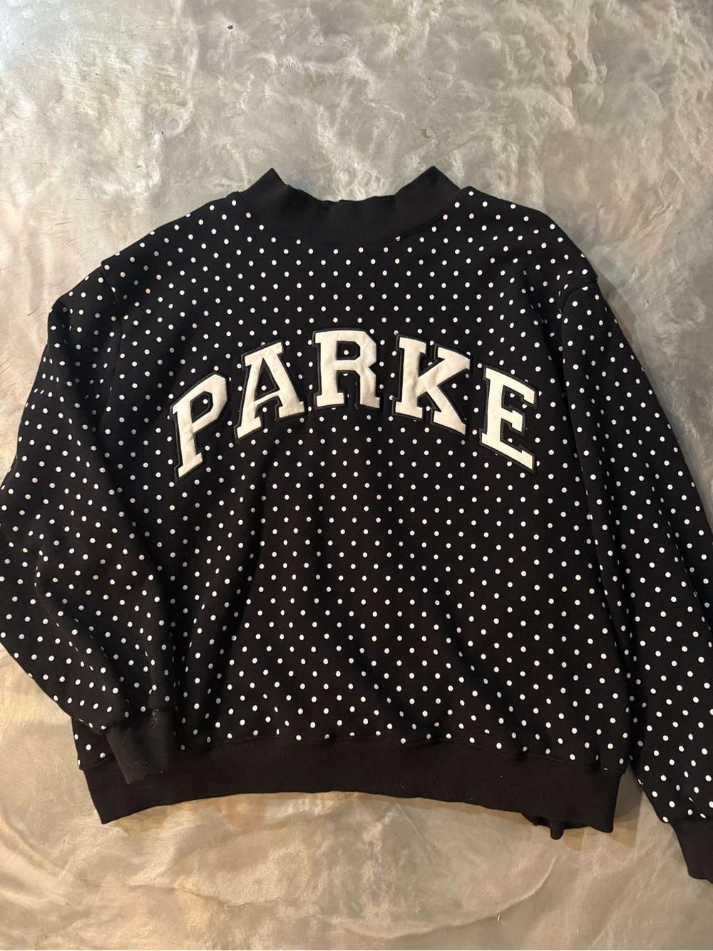 PARKE Black Polka Dot Pullover Sweatshirt